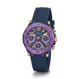 Guess Cosmic Multifunction Blue Dial Blue Silicone Strap Watch For Women - GW0466L2