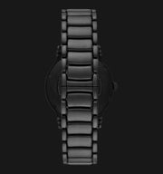 Emporio Armani Meccanico Skeleton Black Dial Black Steel Strap Watch For Men - AR60045