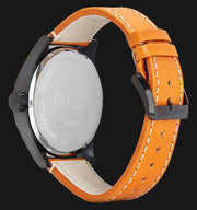 Hugo Boss Aeroliner Maxx Chronograph Black Dial Brown Leather Strap Watch For Men - 1513082