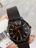 Calvin Klein Minimal Diamonds Black Dial Black Mesh Bracelet Watch for Women - K3M22X2X