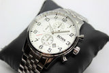 Hugo Boss Aeroliner Chronograph Quartz White Dial Silver Steel Strap Watch For Men - HB1512445