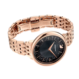 Swarovski Crystalline Chic Analog Black Dial Rose Gold Steel Strap Watch for Women - 5544587