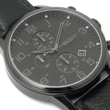 Hugo Boss Blackout Chronograph Black Dial Black Leather Strap Watch For Men - HB1512567