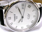 Jam Tangan Pria Tissot T Classic Le Locle Automatic Silver Dial Black Leather Strap - T41.1.423.33