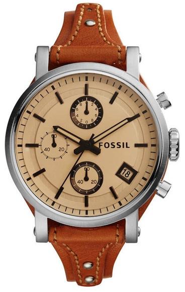 Fossil women's original boyfriend stainless steel and hot sale leather chronograph quartz watch