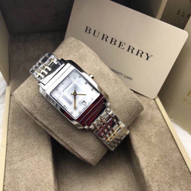 Burberry Heritage Diamond White Dial Silver Stainless Steel Strap Burberry Heritage Diamond White Dial Silver Stainless Steel Strap