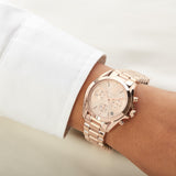 Michael Kors Bradshaw Chronograph Rose Gold Dial Rose Gold Steel Strap Watch for Women - MK5799