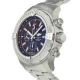 Breitling Super Avenger Chronograph 48 Black Dial Silver Steel Strap Watch for Men - A13375101B1A1