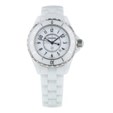 Chanel J12 Ceramic White Dial White Steel Strap Watch for Women - J12 H0968