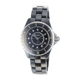 Chanel J12 Quartz Diamonds Black Dial Black Steel Strap Watch for Women - J12 H1625