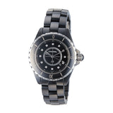 Chanel J12 Quartz Diamonds Black Dial Black Steel Strap Watch for Women - J12 H5701