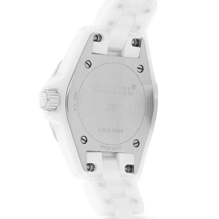 Chanel J12 Quartz Diamonds Mother of Pearl White Dial White Steel Strap  Watch for Women Watch for Women