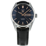 Jam Tangan Pria Tag Heuer Carrera Calibre 5 Automatic Black Dial Black Leather Strap - WAR201C.FC6266