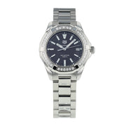 Tag Heuer Aquaracer Quartz Diamonds Black Dial Silver Steel Strap Watch for Women - WAY131P.BA0748