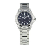 Jam Tangan Tag Heuer Aquaracer Quartz Diamonds Black Dial Silver Steel Strap untuk Wanita - WAY131P.BA0748