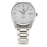 Tag Heuer Carrera Automatic Caliber 5 White Dial Silver Steel Strap Watch for Men - WAR211B.BA0782