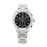 Tag Heuer Aquaracer Quartz Chronograph Black Dial Silver Steel Strap Watch for Men - CAY1110.BA0927