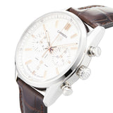 Tag Heuer Carrera Chronograph White Dial Brown Leather Strap Watch for Men - CBN2013.FC6483