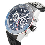 Tag Heuer Carrera Automatic Chronograph Steel & Ceramic Black Dial Black Rubber Strap Watch for Men - CBG2A1Z.FT6157