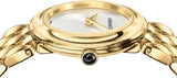 Versace V-Flare Quartz Silver Dial Gold Steel Strap Watch for Women - VEBN00718