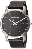 Calvin Klein City Quartz Black Dial Black Leather Strap Watch for Men - K2G2G1C1