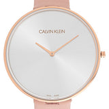 Calvin Klein Full Moon Silver Dial Pink Leather Stap Watch for Women - K8Y236Z6