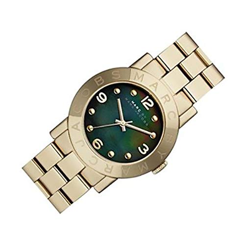 Marc Jacobs Amy Green Dial Gold Steel Strap Watch for Women display picture 1