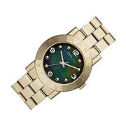 Marc Jacobs Amy Green Dial Gold Steel Strap Watch for Women - MBM8609