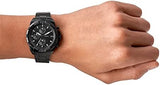 Fossil Bronson Chronograph Black Dial Black Steel Strap Watch for Men - FS5853