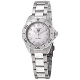 Tag Heuer Aquaracer Professional 200 Quartz Diamond Mother of Pearl Dial Silver Steel Strap Watch for Women - WBP1416.BA0622