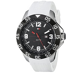 Tommy Hilfiger Sport Black Dial White Rubber Strap Watch for Men - 1790986