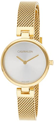 Calvin Klein Authentic White Dial Rose Gold Mesh Bracelet Watch for Women - K8G23526