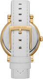 Michael Kors Corey Three Hand White Dial White Leather Strap Watch For Women - MK2985