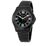 Gucci G Timeless Black Dial Black Steel Strap Watch For Men - YA126202