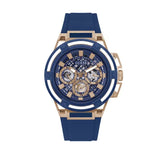 Guess Matrix Multifunction Blue Dial Blue Rubber Strap Watch for Men - GW0423G4