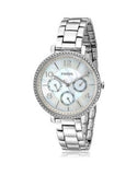 Fossil Jacqueline Multi-Function Mother of Pearl Dial Silver Steel Strap Watch for Women - ES3755