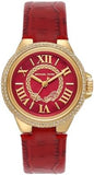 Michael Kors Camille Three-Hand Red Dial Red Leather Strap Watch for Women - MK4750