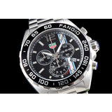 Tag Heuer Formula 1 Chronograph Black Dial Silver Steel Strap Watch untuk Pria - CAZ101H.BA0842