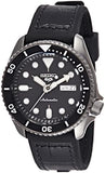 Seiko 5 Sports SKX Automatic Black Dial Black Leather Strap Watch for Men - SRPD55K2