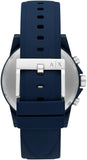 Armani Exchange Outerbanks Chronograph Blue Dial Blue Silicone Strap Watch For Men - AX7128