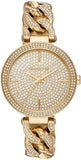 Michael Kors Catelyn Crystals Gold Dial Gold Steel Strap Watch For Women - MK4674