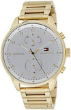 Tommy Hilfiger Chase Quartz White Dial Gold Steel Strap Watch for Men - 1791576