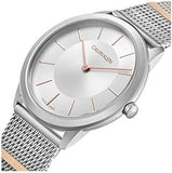 Calvin Klein Minimal Silver Dial Silver Mesh Strap Watch For Men - K3M521Y6