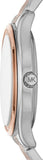 Michael Kors Mindy Three Hand White Dial Two Tone Steel Strap Watch For Women - MK7077