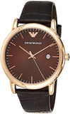 Emporio Armani Luigi Classic Brown Dial Brown Leather Strap Watch For Men - AR2503