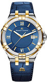 Maurice Lacroix Aikon Blue Dial Blue Leather Strap Watch for Men - AI1008-PVY11-432-1