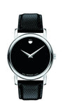 Movado Museum Black Dial Black Leather Strap Watch For Men - 2100002