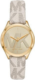 Michael Kors Jaycie Quartz Gold Dial White Leather Strap Watch for Women - MK2861