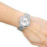 Michael Kors Mini Slim Runway Silver Dial Silver Steel Strap Watch for Women - MK3548