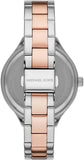 Michael Kors Slim Runway Crystals Silver Dial Two Tone Steel Strap Watch for Women - MK1045